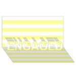 Horizontal Stripes - White and Pastel Yellow ENGAGED 3D Greeting Card (8x4)