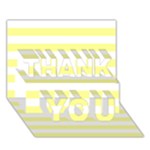 Horizontal Stripes - White and Pastel Yellow THANK YOU 3D Greeting Card (7x5)