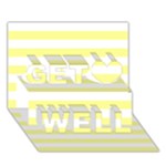 Horizontal Stripes - White and Pastel Yellow Get Well 3D Greeting Card (7x5)