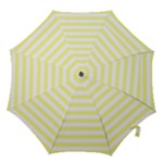 Horizontal Stripes - White and Pastel Yellow Hook Handle Umbrella (Small)