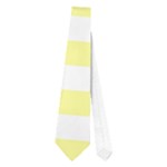 Horizontal Stripes - White and Pastel Yellow Necktie (One Side)