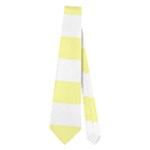 Horizontal Stripes - White and Pastel Yellow Necktie (Two Side)