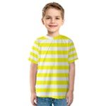 Horizontal Stripes - White and Yellow Kid s Sport Mesh Tee
