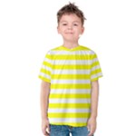 Horizontal Stripes - White and Yellow Kid s Cotton Tee
