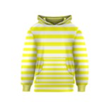 Horizontal Stripes - White and Yellow Kid s Pullover Hoodie