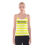 Horizontal Stripes - White and Yellow Spaghetti Strap Top