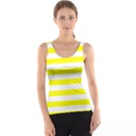 Horizontal Stripes - White and Yellow Tank Top