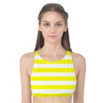 Horizontal Stripes - White and Yellow Tank Bikini Top