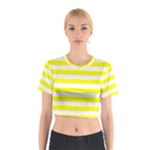 Horizontal Stripes - White and Yellow Cotton Crop Top