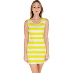 Horizontal Stripes - White and Yellow Bodycon Dress