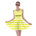 Horizontal Stripes - White and Yellow Skater Dress