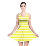 Horizontal Stripes - White and Yellow Reversible Skater Dress