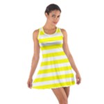 Horizontal Stripes - White and Yellow Cotton Racerback Dress