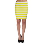 Horizontal Stripes - White and Yellow Bodycon Skirt