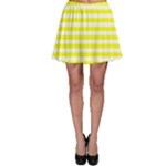 Horizontal Stripes - White and Yellow Skater Skirt
