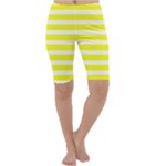 Horizontal Stripes - White and Yellow Cropped Leggings