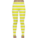 Horizontal Stripes - White and Yellow Yoga Leggings