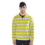 Horizontal Stripes - White and Yellow Wind Breaker (Men)