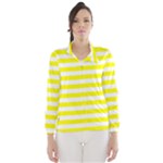 Horizontal Stripes - White and Yellow Wind Breaker (Women)