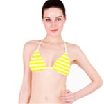Horizontal Stripes - White and Yellow Bikini Top