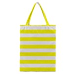 Horizontal Stripes - White and Yellow Classic Tote Bag