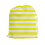 Horizontal Stripes - White and Yellow Drawstring Pouch (XXl)