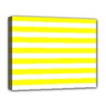 Horizontal Stripes - White and Yellow Deluxe Canvas 20  x 16  (Stretched)