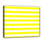 Horizontal Stripes - White and Yellow Deluxe Canvas 24  x 20  (Stretched)