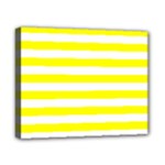 Horizontal Stripes - White and Yellow Canvas 10  x 8  (Stretched)