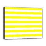 Horizontal Stripes - White and Yellow Canvas 14  x 11  (Stretched)