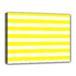 Horizontal Stripes - White and Yellow Canvas 16  x 12  (Stretched)
