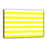 Horizontal Stripes - White and Yellow Canvas 18  x 12  (Stretched)