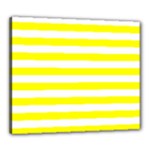Horizontal Stripes - White and Yellow Canvas 24  x 20  (Stretched)