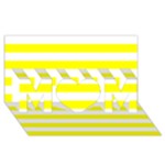 Horizontal Stripes - White and Yellow MOM 3D Greeting Card (8x4)
