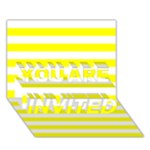 Horizontal Stripes - White and Yellow YOU ARE INVITED 3D Greeting Card (7x5)