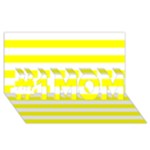 Horizontal Stripes - White and Yellow #1 MOM 3D Greeting Cards (8x4)