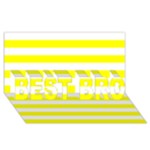Horizontal Stripes - White and Yellow BEST BRO 3D Greeting Card (8x4)