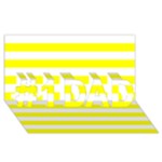 Horizontal Stripes - White and Yellow #1 DAD 3D Greeting Card (8x4)
