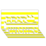 Horizontal Stripes - White and Yellow Best Wish 3D Greeting Card (8x4)