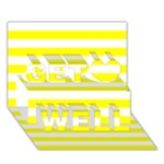 Horizontal Stripes - White and Yellow Get Well 3D Greeting Card (7x5)