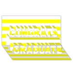 Horizontal Stripes - White and Yellow Congrats Graduate 3D Greeting Card (8x4)