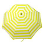 Horizontal Stripes - White and Yellow Folding Umbrella