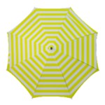Horizontal Stripes - White and Yellow Golf Umbrella