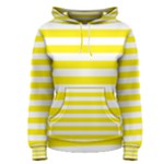 Horizontal Stripes - White and Canary Yellow Women s Pullover Hoodie