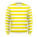 Horizontal Stripes - White and Canary Yellow Men s Sweatshirt