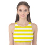 Horizontal Stripes - White and Canary Yellow Tank Bikini Top