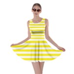 Horizontal Stripes - White and Canary Yellow Skater Dress