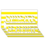 Horizontal Stripes - White and Canary Yellow Congrats Graduate 3D Greeting Card (8x4)