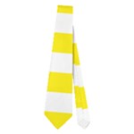 Horizontal Stripes - White and Canary Yellow Necktie (Two Side)