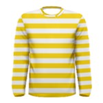 Horizontal Stripes - White and Gold Yellow Men s Long Sleeve T-shirt